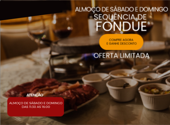 Almo�o de sabado e domingo - Sequencia de fondue na pedra para 02 pessoas de R$236,00 por apenas R$145,80